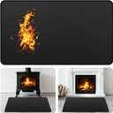Fireplace Mat Fireproof, 42 x 24 Inch Hearth Rugs for Fireplaces Fire Resistant, Indoor Fire Pit Wood Stove Pads, Outdoor Under Grill Mats, Protect Floors and Decks from Sparks Embers