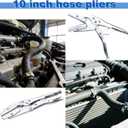 10-Inch Radiator Hose Clamp Pliers Set 4-Pack, Heavy Duty Self-Locking Pinch Off Tool for Automobile Radiator Pipes, Fuel Hoses, Water & Vacuum Lines