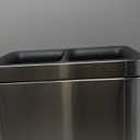 Home Zone Living 8 Gallon Slim Kitchen Trash Can with Dual Compartments for Recycling and Open Top for Commercial Use, Stainless Steel, Silver, 30 Liters Total