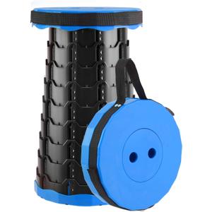 Upgraded Foldable Stool Thickened, Portable Collapsible Stool Retractable Stool for Fishing, Hiking Tours, BBQ, Parties, Outdoor Activities (Blue, 1pack)