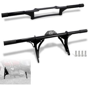 Highway Peg Crash Bar+ Passenger Footpegs Enginge guard for Harley Dyna with mid Control Models 2006-2017, for Street Bob FXDB/I Fat Bob FXDF Low Rider FXDL/I Wide Glide FXDWG/I,Gloss Black