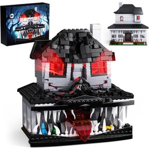 Monster House Building Block Set, Horror Haunted House Film Creative Toys Set with Light Compatible with Lego, Gift Decoration for Fans 12+ Boys Girls Adult in Halloween Birthday(750 PCS)