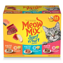 Meow Mix Paté in Gravy Wet Cat Food Variety Pack, Surf n’ Turf Patés, 24 Cups, 2.75 Oz. BB Date: 08/09/2027