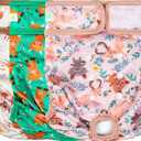 wegreeco Washable Female Dog Diapers Highly Absorbent Reusable Diapers for Dog in Heat Period, 3 Pack (Deer, Large)