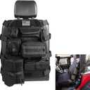SUNPIE Black Upgrade Larger Seat Protector Tactical Seat Cover Universal Fit for Trucks Pickup SUV, Compatible with JL/JT, JK, TJ, Compatible with F150 Multi Pockets Molle Seat Back Organizer