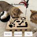 Cat Nail File Scratch Enrichment Box Enrichment Puzzle Toy for Indoor Cats Interactive Cat Scratch Puzzle Enrichment Box Toy with Sandpaper and Bell Ball, Nail File Stress for Cats