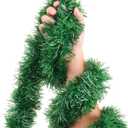 50ft Christmas Garland,Greenery Artificial Pine Twisted Hanging Garland Holiday Decor for Stairs Mantle Fireplace Home Party Holiday Christmas Decoration Indoor Outdoor Decor
