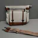 Roulens Crossbody Bags for Women,Multi Pocket Crossbody Purses Vegan Leather Shoulder Handbags Travel Purse Adjustable Strap (Beige/Brown)