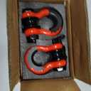 3/4" D Ring Shackle with Upgraded Snatch Blocks,57,000 lbs(28.5 Ton) Maximum Break Strength Heavy Duty Shackles with 7/8" Screw Pin for Tow Strap Winch Off Road Vehicle Recovery,2pack Red