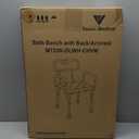 Vaunn Medical Deluxe Spa Shower Chair with Arms and Back, Bath Seat for Seniors, 350 lbs Max Weight, White With Light Gray Arms