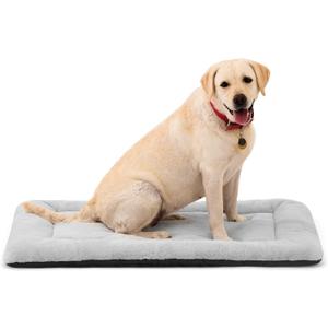 Dog Crate Pad Washable, Ultra Soft Plush Crate Mat for Medium Large Dogs, Non Slip Cushion for Metal Crates, Indoors or Travel, 42 x 28 Inch, Gray (Grey)
