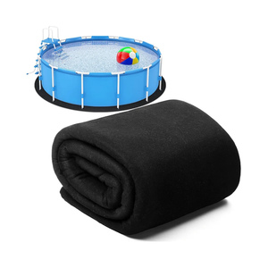 18 ft Round Pool Liner Pad for Above Ground Swimming Pools Durable Puncture Resistant Floor Mat Extend Liner Life Polyester Geotextile Material(Black)