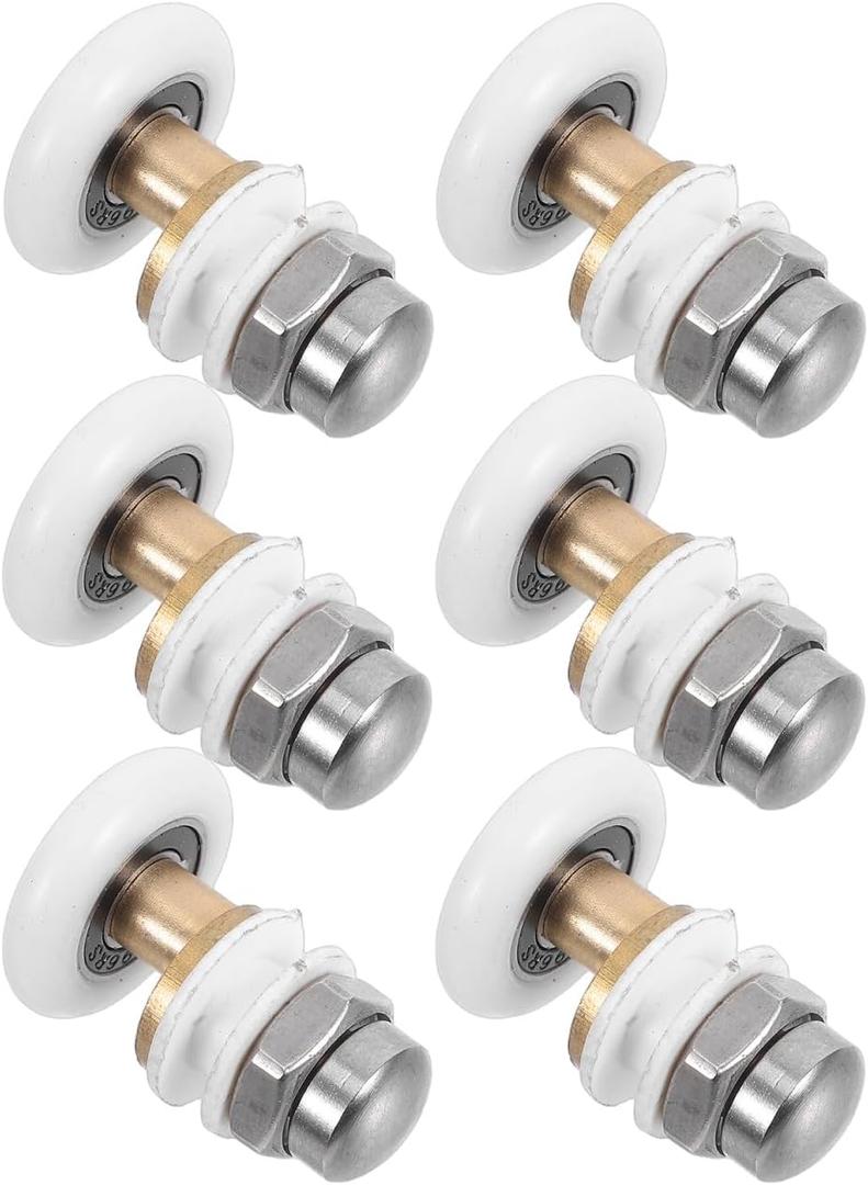 BESTonZON Shower Door Wheels Replacement Kit 6 Pack 0.98X0.54X1.26 Inch Bathroom Pulley for Sliding Glass Shower Door Hardware