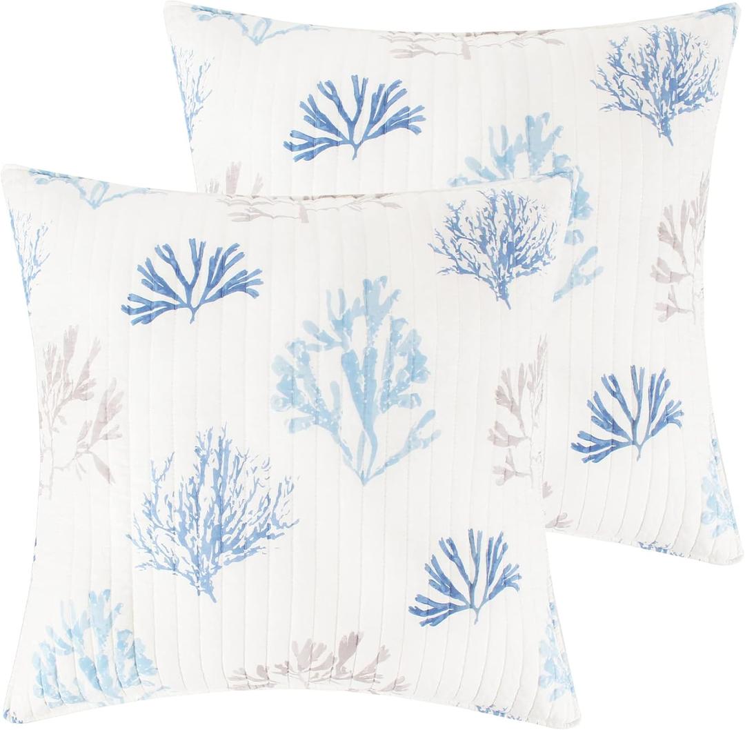 Levtex Home - Ipanema - Euro Shams Set of Two - (26x26in.), No Insert - Geometric Pattern - Cotton Fabric