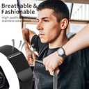 Metal Band Compatible with Apple Watch Bands 38mm 40mm 41mm 42mm 46mm 44mm 45mm 49mm Women Men,Adjustable Magnetic Stainless Steel Mesh Strap for iWatch Ultra/Ultra 2,Series 10 9 8 7 6 5 4 3 2 1 SE (Black)