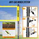 Outdoor Volleyball Net System for Backyard, Adjustable Height (5.18FT) & Width (2032FT), Anti-Sag Tension System, 2-in-1 Badminton Combo Set with Carry Bag, Rackets & Shuttlecocks