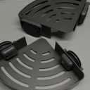 Voldra Corner Shower Caddy Suction Cup, 2 Pack Corner Shower Shelves No Drilling, Aluminum Upgrade Suction Cup Shower Organizer with Towel Bar & Hooks Removable Bathroom Storage Rack(Gray)