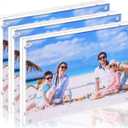3 Pack 8x10 Acrylic Photo Frame, Clear Double Sided Magnetic Picture Frame 10mm Desktop Display with Stand- Free Soft Microfiber