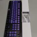 Wireless Keyboard and Mouse Combo, 104 Round Keys Cute Colorful Keyboard and Mouse with Retro Typewriter for PC/Mac/Laptop/Tablet/Computer/Windows Black Purple