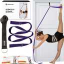 Stretching Strap With Door Anchor - Stretching Equipment to Improve Legs Flexibility - Splits Trainer For Home Ideal In Ballet, Dance, Cheerleading, Taekwondo, Yoga, Pole Dancing & Gymnastics (Purple)