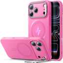 ESR Silicone Case for iPhone 17 Pro Max, Built-in Camera Stash Stand Compatible with MagSafe, Military-Grade Drop Protection Magnetic Phone Case for iPhone 17 Pro Max, Cloud Series, Rosy Pink