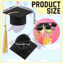 Hahafelt 36pcs Mini Felt Graduation Cap Lollipop Toppers with Tassel Class of 2026 Congrats Party Supplies for Cupcake Decor