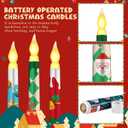 8 Pcs Christmas Flameless Taper Candles with Remote & Timer Christmas Battery Flameless Candles Xmas LED Candlesticks Flickering Real 3D Real Wax Candle for Holiday Party Favour Home Decor