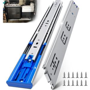 28 Inch 200lbs Soft Close Heavy Duty Drawer Slides, Side Mount Rails Full Extension Ball Bearing Cabinet Tool Box Runners Tracks Glides (1 Pair, with M4 Screws)