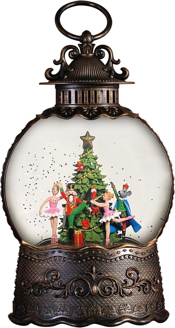 Christmas The Nutcracker Snow Globe Lantern for Christmas Decorations, with Music and Lighting FeaturesUSB or Battery Operated