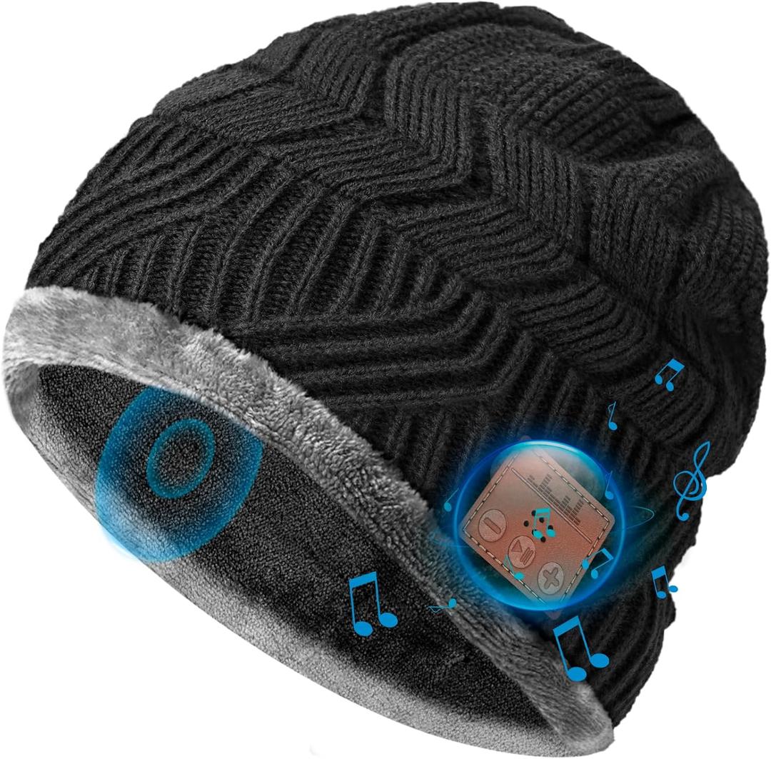 Bluetooth Beanie Hat Stocking Stuffers - Gifts Idea for Men Women Bluetooth 5.0 Music Hat with Headphones for Him Her Teenagers Teen Boys Girls Gifts for Christmas Birthday