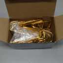 Kenning 12 Pieces Gold Plate Holder Easel Display Stand Metal Book Display Stand Tabletop Picture Frame Holder Photo Square Iron Easel Decorative for Kitchen Office Room Tabletop (3 Inch)