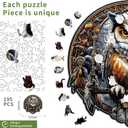 Wooden Puzzles for Adults, Jigsaw Puzzles, Owl Unique Animal Adult Puzzles, Irregular Creative Gift for Family Game, Christmas Birthday Gifts Home Decor