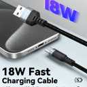 20 FT USB C Cable Long, 18W Fast Charging USB A 2.0 to USB-C Charge Cord 20 Foot 480Mbps Data Transfer Type C Black Braided for PS5, Xbox, iPhone 17/16/15, Galaxy S25/24/23 Andriod Phone etc.