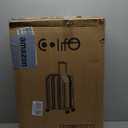 Coolife Luggage Expandable(only 28") Suitcase PC+ABS Spinner 20in 24in 28in Carry on (white grid new, S(20in)_carry on