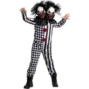 Morph Two Headed Scary Clown Costume for Kids, Kids Killer Clown Costume, Boys Halloween Costumes (Medium)