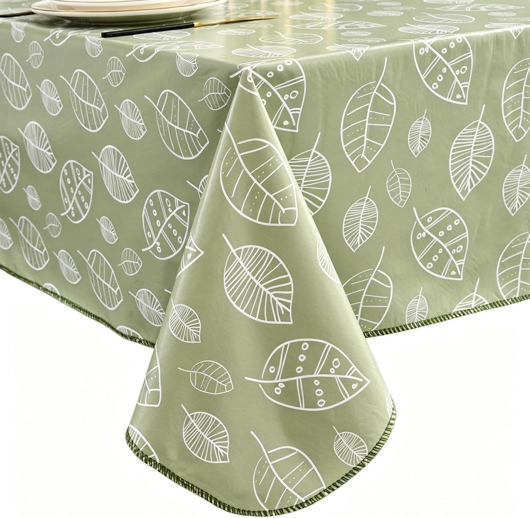 Pioggia Vinyl Tablecloth with Flannel Backed Rectangle Waterproof Oil-Proof PVC Tablecloth Wipeable Spill-Proof Plastic Table Cover for Indoor and Outdoor, 102" x 60" (Rectangular)
