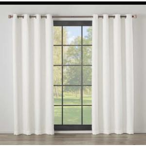 MODAVARI HOME FASHIONS PALMA BLACKOUT THERMAL LINED SINGLE PANEL GROMMET BOUCLE TEXTURE PANEL B162 W 1160.02 cm x 132.08 cm), Off White