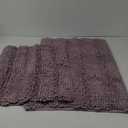 Non Slip Thick Shaggy Chenille Bathroom Rug Sets 2 Piece, Thickened Hot Melt Rubber Bottom Bath Mats for Bathroom, Bath Rugs Quick Dry Machine Washable for Shower (Mauve, 47"x17" Plus 17"x24")