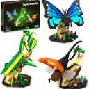 Insect Collection Building Toy Set, with Life-Size Blue Butterfly, Mantis and Beetle Display Models, Fun Gift for Nature Lovers, Bug Building Office Home Decorative, Gifts Ideal for Adults Kid 6+