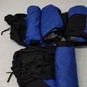 CAROMOP Car Seat Covers Full Set, Washable and Breathable Premium Cloth Seat, Split Bench Seat Covers for Cars, Universal Fit for Most Car Interior Covers Sedan Truck SUV(Black/Blue)