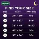 Depend Night Defense Adult Diapers, Incontinence & Postpartum Bladder Leak Underwear for Women, Disposable, Overnight, Medium, Blush, 80 Count