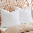 PHF 100% Cotton Waffle Weave Euro Shams 26" x 26", No Filling, 2 Pack Elegant Home Decorative Euro Throw Pillow Covers for Bed Couch Sofa, White (26" x 26" (Pack of 2))