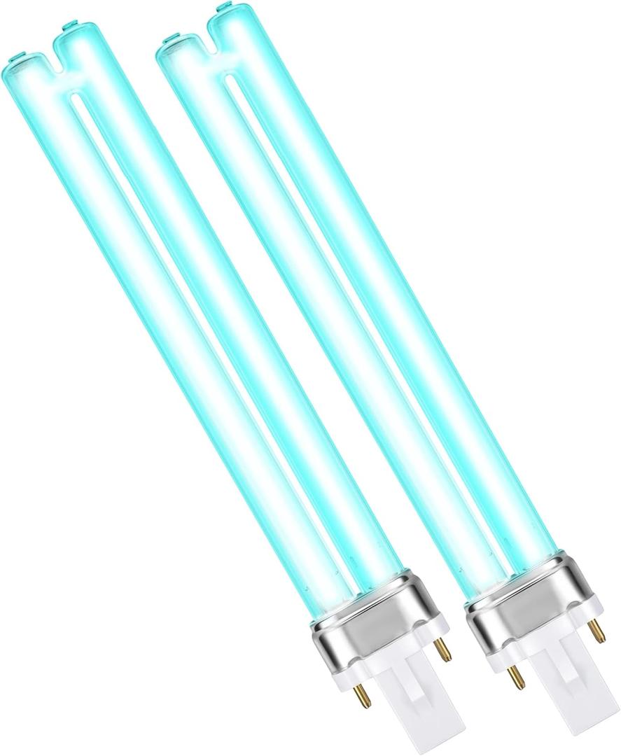 2 Pcs Air Purifier UV Bulb for HVAC Air Condition Duct, UVC G23 2 Pin Base Replacement Light Bulb for D200, R18, R18D R2000 Induct Air Purifier Whole House UV Light (13W)