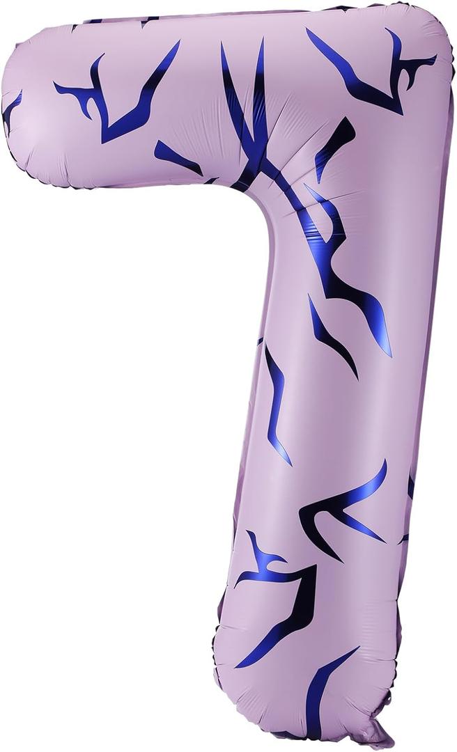 40 Inches Number 7 Balloon with Kpop Theme Tattoo Design Big Large Number Foil Balloons for Kpop Theme Party Birthday Anniversary Party Garland Arch Decorations Supplies