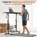 Hadulcet Small Standing Desk Adjustable Height, Mobile Stand Up Desk with Wheels, Portable Walking Pad Table Stand, Rolling Laptop Cart for Standing or Sitting, Black, Basic 31.5"