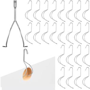 24 Pack Cabinet Door Painting Hangers Metal Painting Hanging Hooks Cabinet Door Brackets No-Drill Spray Drying Rack Clips for Wood Working Tools Accessories, 5.12 x 2.36 x 1.57 Inch