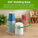 Cup and Lid Holder, 4-Compartment Clear Acrylic Cup Dispenser Lid Carousel - Countertop Coffee Cups Organizer for Restaurant, Buffet, Coffee Station, Bar, Square | Rotating