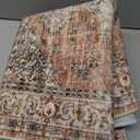 CHAMPLANT 4x6 Washable Vintage Area Rug Tangerine Traditional Floor Cover Foldable Rug Retro Kitchen Accent Rug Indoor Distressed Non Slip Carpet Floral Print Mat Bedroom Living Room Bathroom