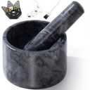 Pill Crusher, Mini Marble and Pestle Set, Pill Crusher Grinder Fine Powder, Arthritic Hands Pill Grinder, Black