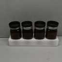 4 Pack 32 oz Amber Wide Mouth Mason Jars with Airtight Lids and Black Plastic Mason Jar Lids, Amber Canning Jars